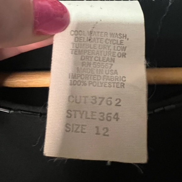 Monica Richards Vintage Elegant Black Layered Dress with Semi-Sheer Sleeves - Picture 9 of 11